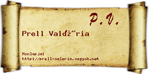 Prell Valéria névjegykártya